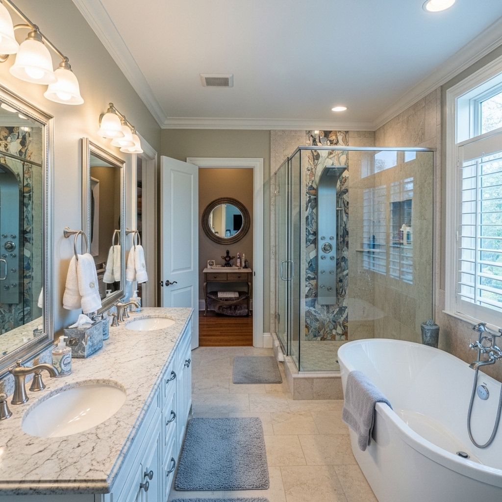 Luxury bathroom renovation with freestanding tub
